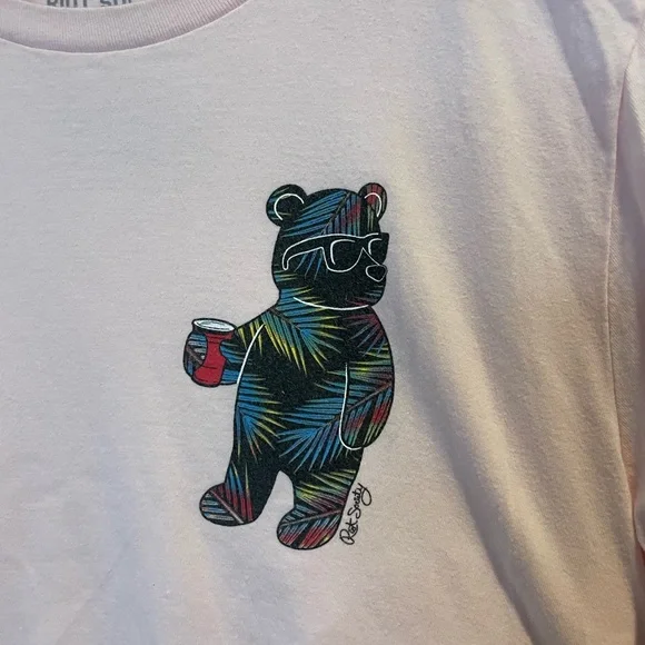 Riot Society Pink Bear Logo Tee - Picture 4 of 5